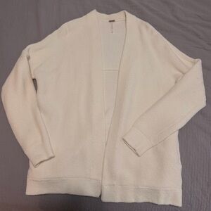 Free People Cream Open-Front Cardigan
